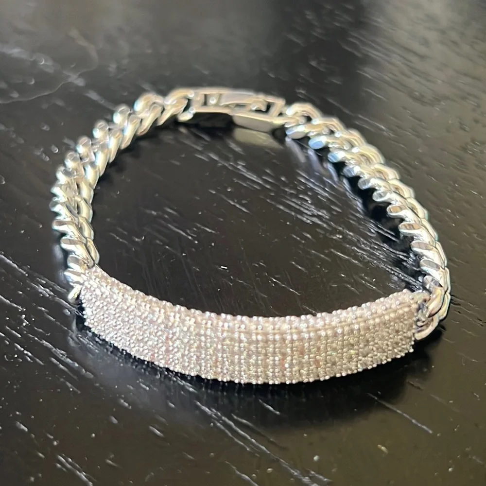 Rhinestone and chain bracelet-NEW